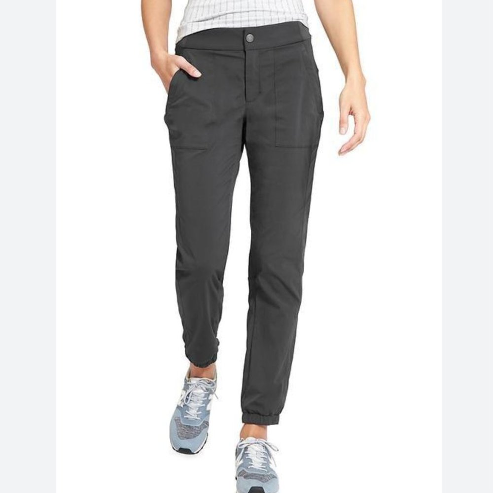 Athleta Trekkie Jogger 2.0 Pants in Flint Gray, Size 2P